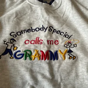 Vintage Jerzees Grammy Sweatshirt Grey Embroidered Double Collar Large 90s Y2K thumbnail 7