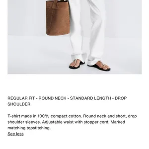 Zara NWT white heavy cotton tee shirt with drawstring waist peplum cinched waist thumbnail 2
