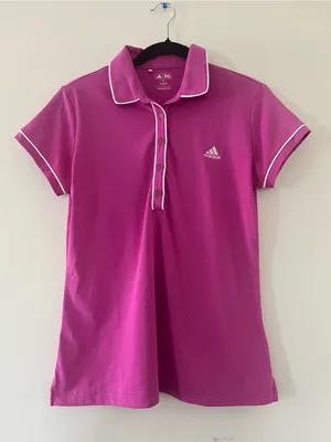 Adidas Pink Golf Polo Shirt Medium Tenniscore Country Club Sporty Athletic thumbnail 1