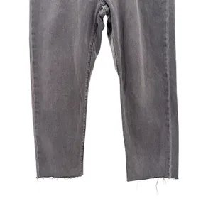 Levis 501 Original Fit Grey Straight Leg Raw Hem Jeans Womens Grunge Streetwear thumbnail 2