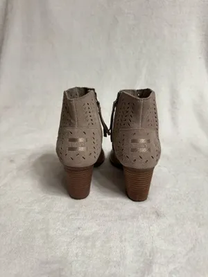 Toms Majorca Peep Toe Ankle Booties Suede thumbnail 3
