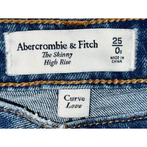 Abercrombie & Fitch Curve Love The Skinny High Rise Blue Denim Jeans Size 25 0 R thumbnail 3