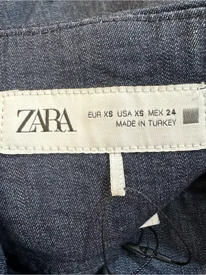 Zara Women's High Rise Paperbag with Belt Loops Denim Shorts Size XS NWT thumbnail 6