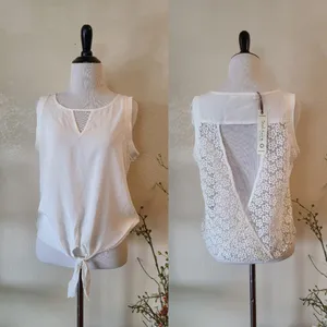 Solitaire White Lace Tank Top Medium thumbnail 2