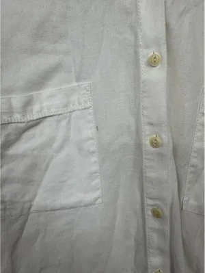 (RFB3) Madewell Women's White Button Up Short Sleeve Casual Pocket Top Size L thumbnail 9