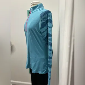 Nike Dri Fit 1/4 zip Blue Long Sleeve Pullover thumbnail 2
