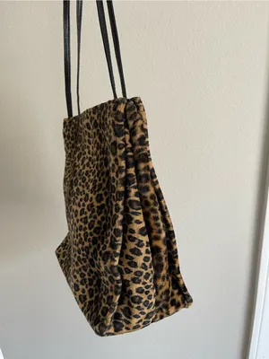 New York & Company Leopard Print Tote with Black Straps thumbnail 4