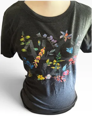 Hawaii Aloha Official Black Floral Women's Graphic Short Sleeve Tee thumbnail 1