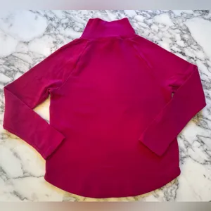 NWOT Jcrew wide button collar sweatshirt rasberry pink Sz XS marks inside collar thumbnail 3