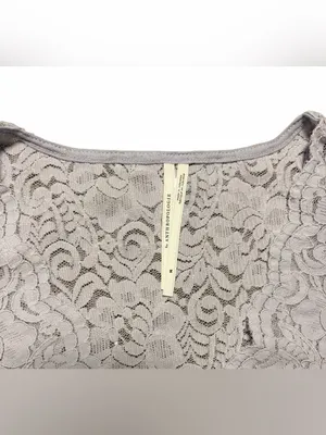 By Anthropologie Lace Button-Front Top Lavender Size Medium thumbnail 10