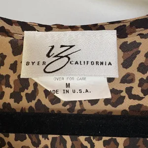 Y2K Leopard Animal Print Career Top Slinky 2000s Blouse Cheetah Girls Medium thumbnail 9