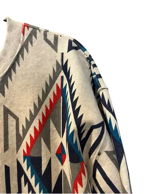Ariat Cropped Chimayo Grande Print Sweatshirt Size L Southwestern Boho Aztec thumbnail 4