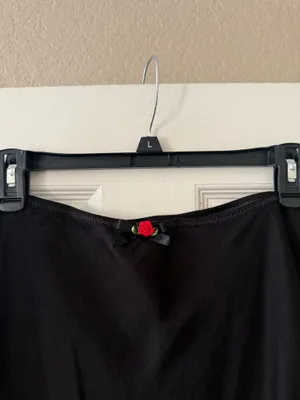 Urban Outfitters Out From Under Black Lace Trim Rose Mini Skirt thumbnail 3