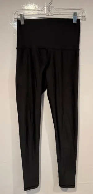 High-Waisted Black Aerie 7/8‎ Yoga Leggings thumbnail 1