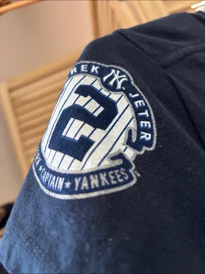 Majestic Ladies Yankees Jeter Navy Tee with Metallic Logo Large thumbnail 3