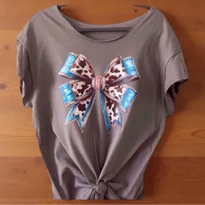 Cowgirl Bow Graphic Tee | Grey – WesternChic handmade thumbnail 8