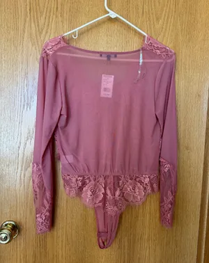 Rust Color Lace Top Red Size M thumbnail 3