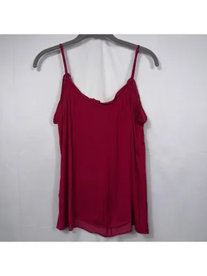 Vince Camuto Fuchsia Cold Shoulder Cami Blouse Size Small thumbnail 7