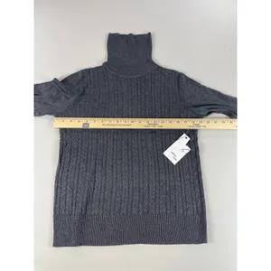 Allison + Zoe Sweater Size M Heather Charcoal Cable Knit Turtleneck NWT thumbnail 7