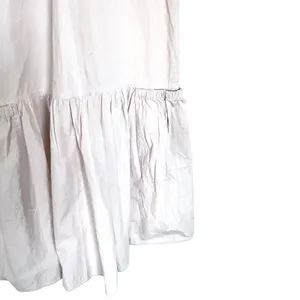ZARA Ecru Cotton Tiered Tie Back Midi Dress XS Neutral Minimalist A-Line Coastal thumbnail 5