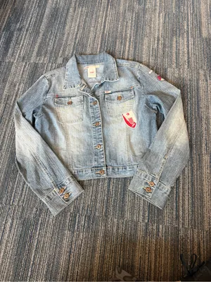Indigo Red Vintage Y2K Denim Jacket Women’s XL Light Wash thumbnail 2