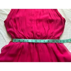 Alice + Olivia Chiffon Silk Mini Dress Small/Medium Hot Pink thumbnail 7