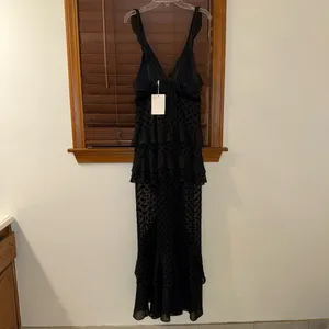 NWT Anthropologie x Endless Rose Dotty Sleeveless V-Neck Ruffled Maxi Dress S thumbnail 7