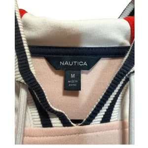 Nautica Colorblock Hoodie Women’s Medium Red Navy White Pullover 2019 thumbnail 10