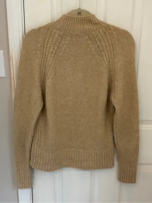 Ann Taylor Wool Blend Mockneck Sweater in Camel thumbnail 6