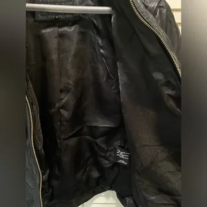 Black Rivet‎ Leather Jacket Zip Up size Large pockets NWOT thumbnail 5