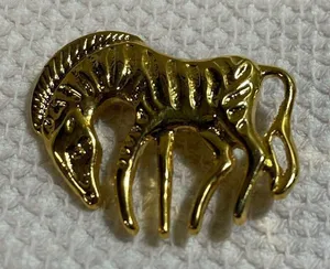 Vintage gold tone zebra brooch thumbnail 1