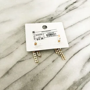BaubleBar Sugarfix by Earrings Crystal Gold Toned Bow Glam Barbiecore thumbnail 2