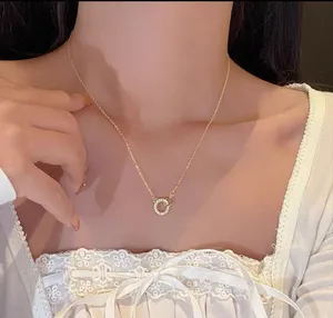 Gold ring pendant necklace women's fashion thumbnail 2