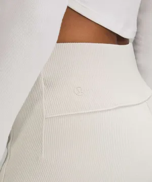 Lululemon Brushed Softstreme Ribbed Zip Flared Pant Size 6 Bone thumbnail 3