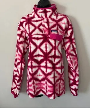 Patagonia Shibori Pink Diamond Tie Dye Synchilla Sweater Size Medium Fleece thumbnail 4