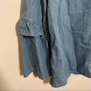 Gap‎ for Good Women's Size Small Chambray Top Ruffle Bell Sleeve Medium Indigo thumbnail 7