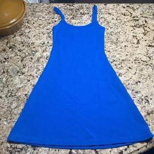 Los Angeles Apparel heavy ribs spaghetti strap dress cotton Bohemian thumbnail 1