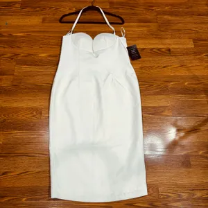 Retrofête Cheryl White Bridal Halter Bodycon Midi Dress NWT Women’s XL thumbnail 8