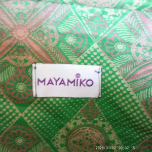 Mayamiko Cotton Boho Sustainable Geometric Padded Laptop Sleeve Case Green OS thumbnail 4