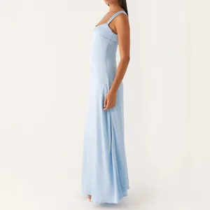 Peppermayo Light Blue Odette Satin Maxi dress thumbnail 2
