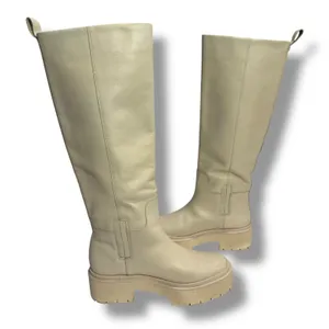 Sam Edelman Larina Cream Leather Tall Boots Platform Lug Sole Womens 6.5 thumbnail 2
