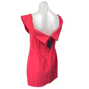 NEW NBD Ferreira Pink Sleeveless V-Neck Zipper Mini Tank Wrap Sheath Dress Sz M thumbnail 5