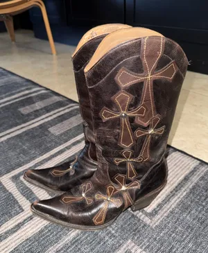Stetson Cowgirl Boots Women’s Brown Leather Pointed Toe Heeled 7.5 thumbnail 1