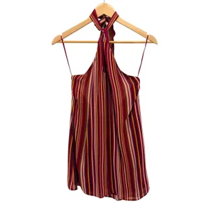 Reformation Bibi Dress Rio Stripe Multi Striped Halter Backless Keyhole Sz 6 NEW thumbnail 3
