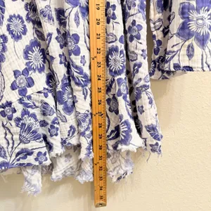 Anthropologie Floral Gauze Mini‎ Dress Size Large Tunic Coverup Gauzy Cotton thumbnail 16