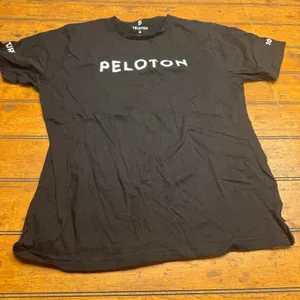 Peloton Womens Black Short‎ Sleeve T Shirt Size Medium Century Logo thumbnail 1