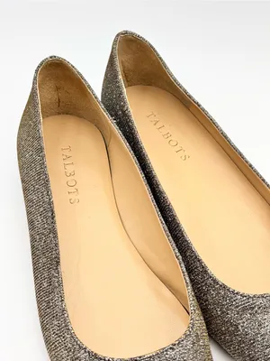 Talbots Metallic Gold Pointed-Toe Flats Size 7 thumbnail 2