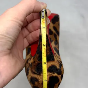 Christian Louboutin Particule 100 Leopard Calf Hair Leather Square Toe Pump Heel thumbnail 13