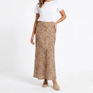 Rachel‎ Zoe Maxi Skirt Womens 8 Leopard Beige Brown Animal Whimsy Quiet Luxury thumbnail 2