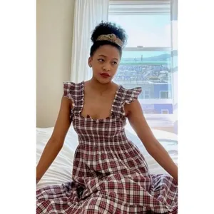 💕HILL HOUSE💕 Ellie Nap Dress ~ Multi-Color Tartan Plaid Print Large thumbnail 4